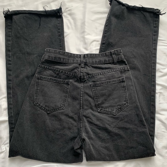 WIDE LEG BLACK JEANS - Picture 2 of 3